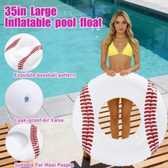2Pcs Large Inflatable Pool Float for Adults Baseball Soccer Sports Swim Rings…