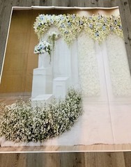 Floral Wedding Party Backdrop Reception Photo Background Banner Large 8×6′ New