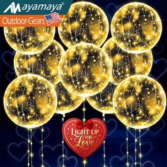 10PCS LED Balloons with String Lights Light Up for Indoor Outdoor Decor Clear