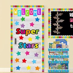 36 Pcs Star Cutouts Assorted Color Paper Star Cutouts for Bulletin Board Back to