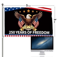 250 Anniversary Flag 3×5 Ft Double Sided 3 Ply American Flag Eagle 1776-2026 250