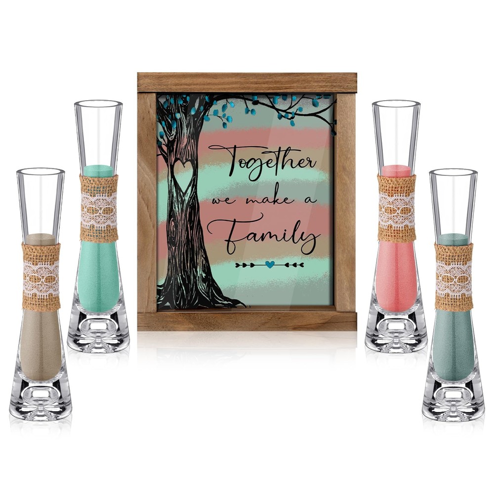 Wedding Unity Sand Ceremony Kit with Wood Box 4 Ceremony Vase 4 Wedding Sand …
