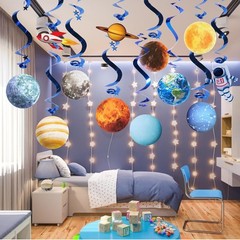 Kid-Safe 12 Pack Space Decorations – Stylish Swirl Accessories for Parties
