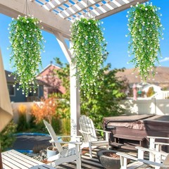 8pcs Artificial Plant Fake Eucalyptus Leaf Hanging Flowe Vine Garden Home Decor