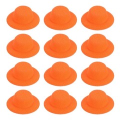 12Pack 1.6 Inch Mini Formal Hats Miniature Doll Hats for Crafts, Orange