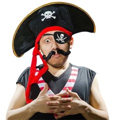 2 Pieces Pirate Hat Skull Print Pirate Captain Costume Cap – Pirate Accessori…