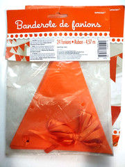Party Decor Two Pack 24 Orange Pennant Ribbon – 15 ft (24 fanions each pack)