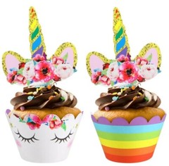 Unicon Party Decorations Over 60 Pcs! -All Cake Items New In Bag- Pink Rainbow