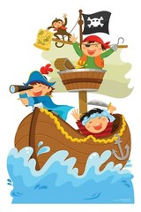 Pirate Ship Adventure Mini Cardboard Cutout / Standee / Standup – Jolly Roger