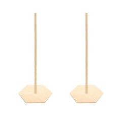 6Pcs Wood Donut Display Stand Khaki Color for Wedding Bridal Shower Decor