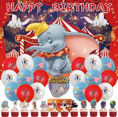 Dumbo Party Supplies Birthday Decor Set Balloons Cake Toppers Banner Vinyl