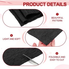 2 Pack Crepe Paper Rolls 7.5ft Long 20 Inch Wide Large Hanging Backdrop Black