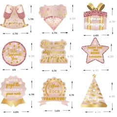 9 PCS We Appreciate You Honeycomb Centerpieces Rose Gold Glitter Party