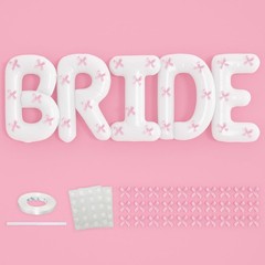 40 inch BRIDE Balloons Bachelorette, White Bride Balloons with Pink Bow for B…