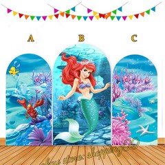 Arch Backdrop Undersea mermaid Ariel Pool Birthday Party Decorations Photo Booth