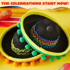 6 PCS Cinco De Mayo Fiesta Sombrero Headbands – Party Costume Accessories, Luau