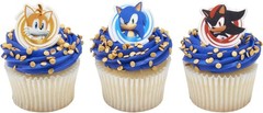Sonic the Hedgehog 24 Count Cupcake Rings – Ideal for Birthday Decorations