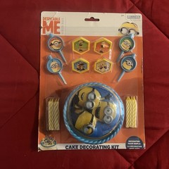 New Minions Despicable Me Birthday Party Cake Topper Rings Candles kit