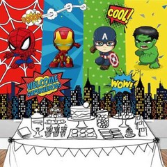 Superhero Party Supplies Birthday Backdrop Banner Birthday Decorations 7x5ft