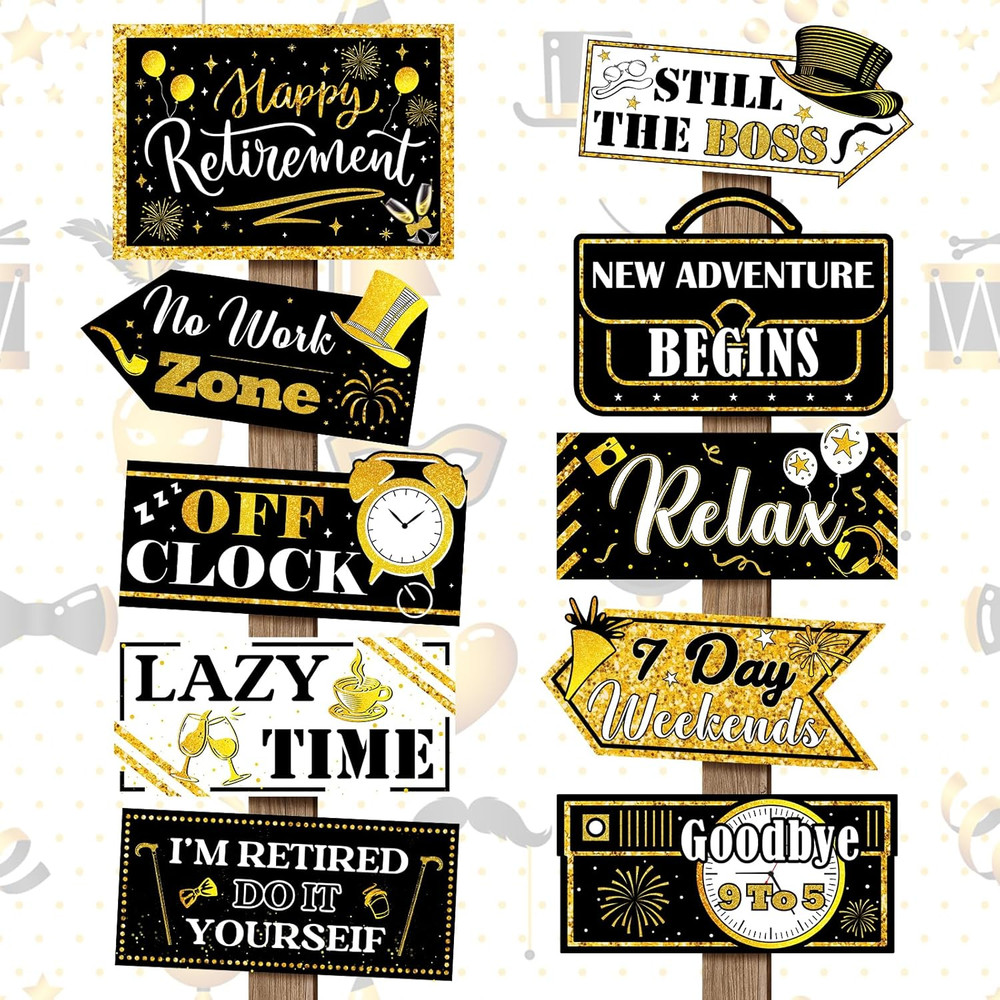 Retirement Party Decorations 20 Pieces Happy Retirement Party Signs for Black an