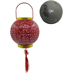 Festive Lighting Solar Lantern Iron Hanging Light Chinese Style Design