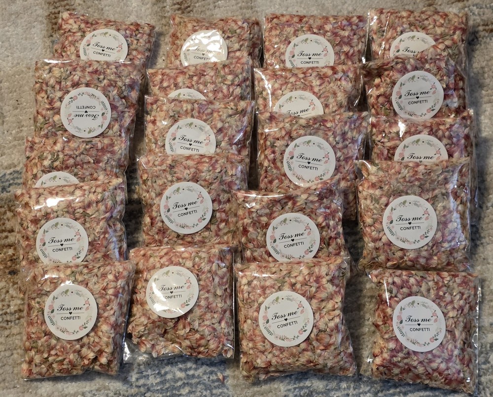 20 Pack Mix Biodegradable Confetti Pink Flower Petals for Weddings Dried Flower
