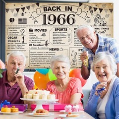 Rope-Mounted Vintage 1966 60th Birthday Party Banner for Memorable Celebrations