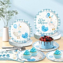 Blue Goose Theme Plates & Napkins – Pack of 180