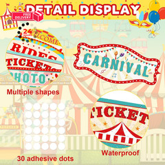 Hooqict 20 Pieces Carnival Decorations Circus Theme Small, red, yellow, blue
