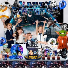 114 Pcs Star Wars Party Decorations Tableware Set Supplies Napkins Balloon Plate