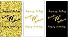 70th Birthday Miniatures Candy Bar Wrapper, (Set of 60) CANDY NOT INCLUDED