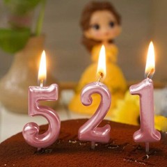 1st Birthday Candle First Year Pink Happy Number 1, 1
