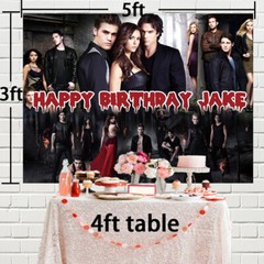 Vampire Diaries Personalised Custom Banner Backdrop Party Decor Birthday Gift