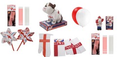England WORLD CUP 2026 Party Pack St George Flag Bunting Hats Glow Sticks & More