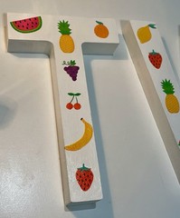 “Twotti Frutti” TWO Birthday Letters, Party Decor, 2nd Birthday, Handmade