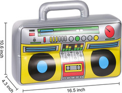 6 Pack Inflatable Boombox 80s 90s Party Decorations Hip Hop Retro Costume Props!