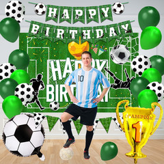 Soccer Birthday Party Decorations, 120Pcs Kit with Tablecloth, Backdrop