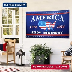 4th of July Decorations – 3×5 Ft Double Sided 3 Layers 250th Anniversary Flag –