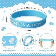36 Gender Reveal Rubber Wristbands – Cute Elephant & Bear Design Party Favors