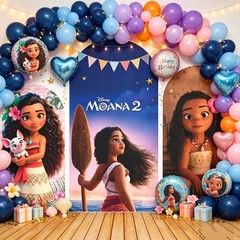 Popular movies Moana 2 Arch Backdrop Cover Birthday Party background Decorations