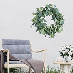 2 Pack Artificial Eucalyptus Garland Faux Silk Leaf Silver Dollar Eucalyptus