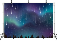 Fabric Aurora Borealis Backdrop Northern Nights Party Decoration Celestial Theme