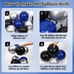 Elegant Blue and Black Birthday Decoration Set for Milestone Celebrations