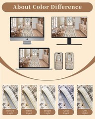 Madane Runner Rugs for Hallway 2×10 Long 2′ x 10′ (Runner), Brown/Gold