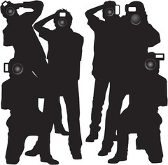 2-Count Paparazzi Cutouts, Thin Printed Clear Plastic Hollywood Photographers…