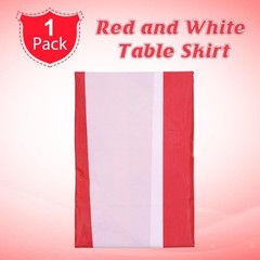 1 Pack Carnival Table Skirt Party Decorations, Red and White Striped Table Sk…