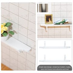 2Pcs Mini House Storage Rack Models White Storage Racks Miniature Furniture