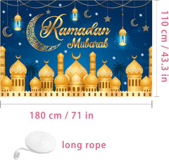 Ramadan Decorations for Home – 71 x 44 in Ramadan Banner Mubarak Table Mubarak S