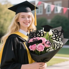 Graduation Decorations 2026, 24 PCS Class of 2026 Double-Sided Centerpieces with