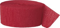 Vibrant Ruby Red Crepe Streamer 81ft Durable Easy Cut Decorative Party Decor